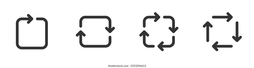 Repetitive process icon set. Vector illustration.