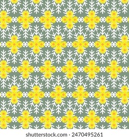 Repetitive silver ragwort flower pattern background.