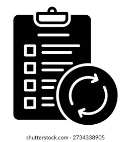 Repetitive task icon is a list and circular arrows
