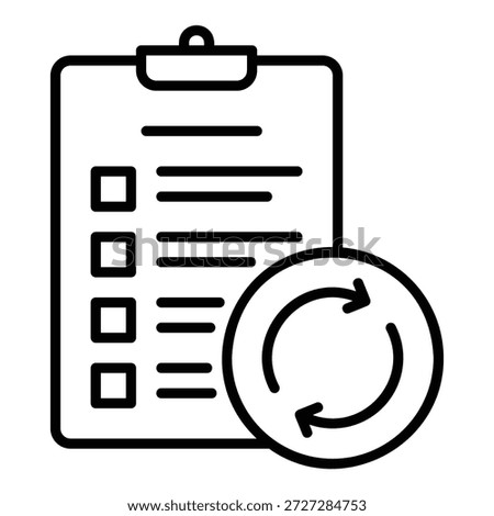 Repetitive task icon is a list and circular arrows