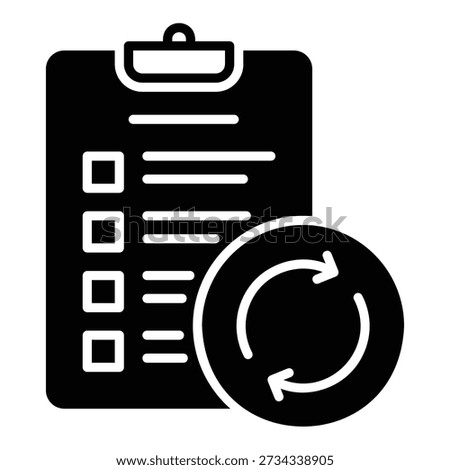 Repetitive task icon is a list and circular arrows