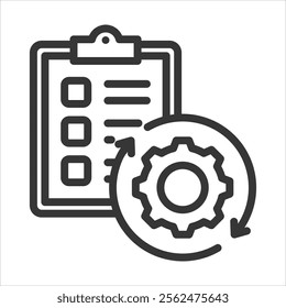 Repetitive Task Outline Icon Vector Illustration