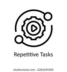 Repetitive Tasks Vector    outline Icons. Simple stock illustration stock