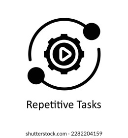 Repetitive Tasks Vector    solid Icons. Simple stock illustration stock