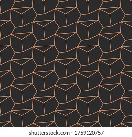 Repetitive Tileable Graphic Cell Decor Pattern. Seamless Creative Vector, Polygon Design Texture. Dark East Hex, Background Texture. Minimal Wallpaper Pattern