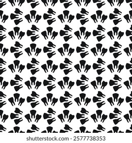 Repetitive tooth pattern design on a white background suitable for dental themes and artistic projects. Pattern 12