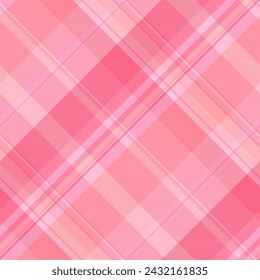 Repetitive vector background textile, popular tartan plaid pattern. Network texture fabric seamless check in red and light pink color.