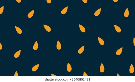 Repetitive yellow-orange teardrop shapes over dark blue backdrop. Great for modern branding, textile visuals, and digital UI decoration.