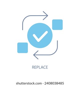 replace concept line icon. Simple element illustration. replace concept outline symbol design.
