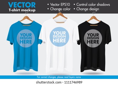 Replace Design with your Design, Change Colors Mock-up T shirt Template 