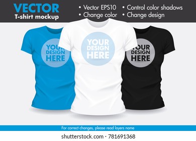 Replace Design with your Design, Change Colors Mock-up T shirt Template