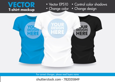 Replace Design with your Design, Change Colors Mock-up T shirt Template