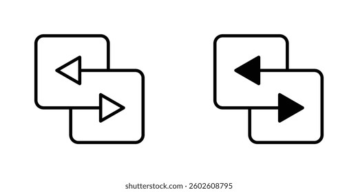 Replace flat Icons in line outline and flat solid style on white background