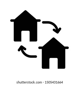 replace house glyph flat vector icon