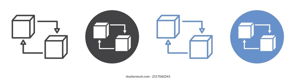 Replace icon flat line symbol set.