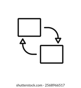 Replace icon Isolated flat vector in outline