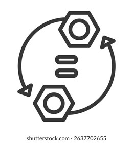 Replace Icon Lineal Style Vector Illustration