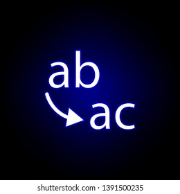 replace icon in neon style. Can be used for web, logo, mobile app, UI, UX
