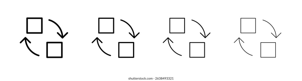 Replace icon Outline sign symbol set