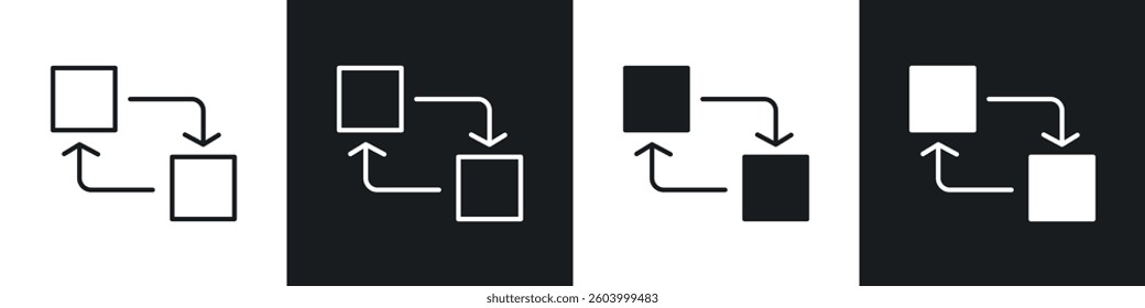 Replace icon symbol collection on white background.