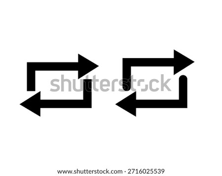Replace icon symbol representing change, swap, or update action. Replace action icon for social media.