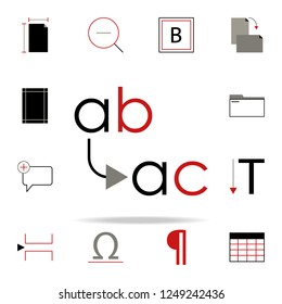 replace icon. text editor icons universal set for web and mobile