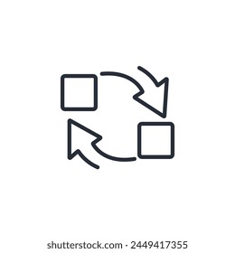 Replace icon. vector.Editable stroke.linear style sign for use web design,logo.Symbol illustration.