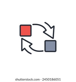 Symbol ersetzen. Vektorgrafik.Editierbarer Strich.Lineares Stilzeichen zur Verwendung Webdesign,logo.Symboldarstellung.