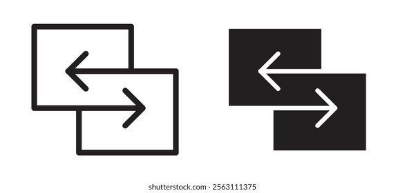 Replace icons in black line and filled versions