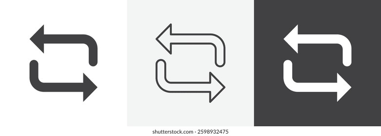 Replace icons in Thin line black color. flat simple vector symbols illustration.
