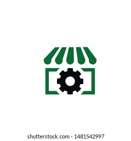 replace mechanic store icon design vector