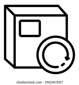Replace parcel icon. Outline Replace parcel vector icon for web design isolated on white background