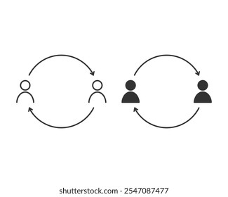 Substituir, troca de pessoas. Vetor de ilustração
