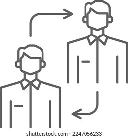 REPLACE TEAM Business people icons with black outline style