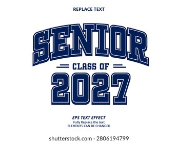 replace Text Effect Vector of white navy fancy old school college leavers school graduation logo hoodie or t-shirt Design for Printing, garment, merchandise, class, company campaign
