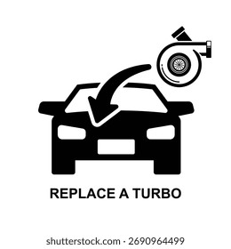 Substitua um ícone turbo isolado na ilustração do vetor de fundo. Geração de não IA.
