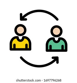 replace vector flat color icon