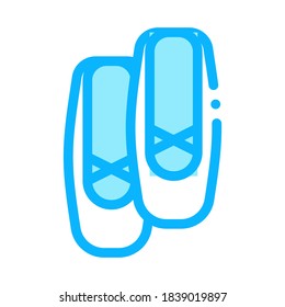 Replaceable Ballet Shoes Icon Vector. Outline Replaceable Ballet Shoes Sign. Isolated Contour Symbol Illustration
