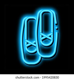 Replaceable Ballet Shoes neon light sign vector. Glowing bright icon Replaceable Ballet Shoes Sign. transparent symbol illustration