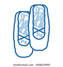 Replaceable Ballet Shoes sketch icon vector. Hand drawn blue doodle line art Replaceable Ballet Shoes Sign. isolated symbol illustration