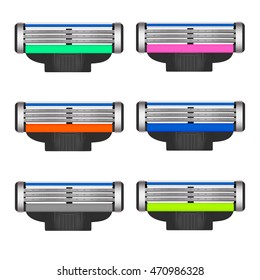 Replaceable cassettes for a shaving machine in vector.Blades for the machine vector illustration.