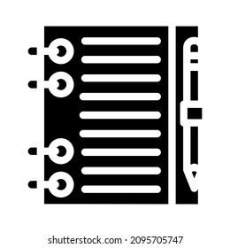 replaceable leaflet diary glyph icon vector. replaceable leaflet diary sign. isolated contour symbol black illustration