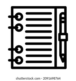replaceable leaflet diary line icon vector. replaceable leaflet diary sign. isolated contour symbol black illustration