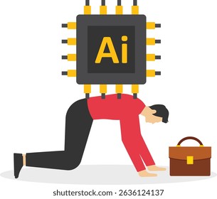 Substituído por AI no futuro - ilustração do estoque de Empresário

