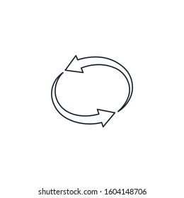 Replacement, arrows sign. Vector linear icon isolated on white background.