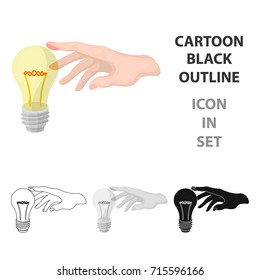 Replacement of an electric bulb. Incandescent lamp single icon in cartoon style vector symbol stock illustration web.