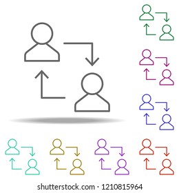 replacement of employee icon. Elements of business in multi color style icons. Simple icon for websites, web design, mobile app, info graphics