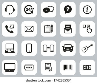 Replacement Or Exchange Icons Black & White Flat Design Set Big