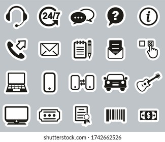 Replacement Or Exchange Icons Black & White Sticker Set Big