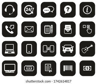 Sustitución O Intercambio De Iconos Blanco Sobre Negro Diseño Plano Grande